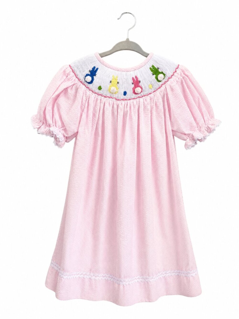 **Smocked or Not- Bunny Smocked Dress – Girls Size 3 | 100% Pima Cotton | Easter